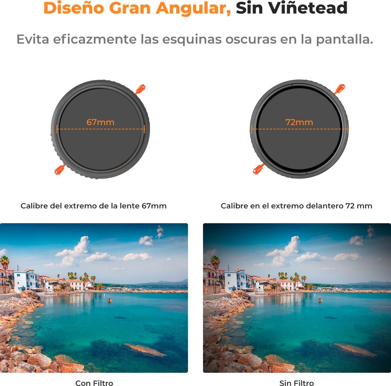 K&F Concept 82mm 2 in 1 ND2-ND32 Variable Neutral Density VND + CPL Filter KF01.2603 - 7